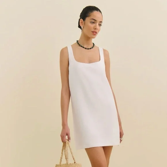 Reformation White Linen Dress - Picture 1 of 6